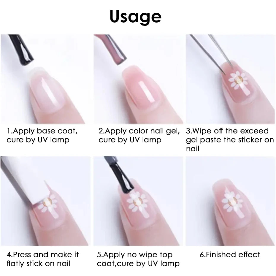 5pcs Halloween Nail Stickers Cartoon Cat Ghost Skull Hand Devil's Eye Snake Design Nail Decals Sliders DIY Manicure Decoration