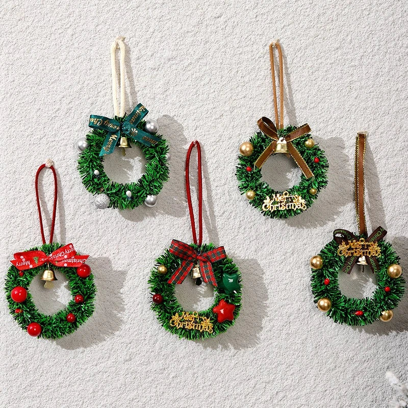 Christmas decoration car ornaments bells, Christmas tree decorations, atmosphere window layout, pendant mini wreaths