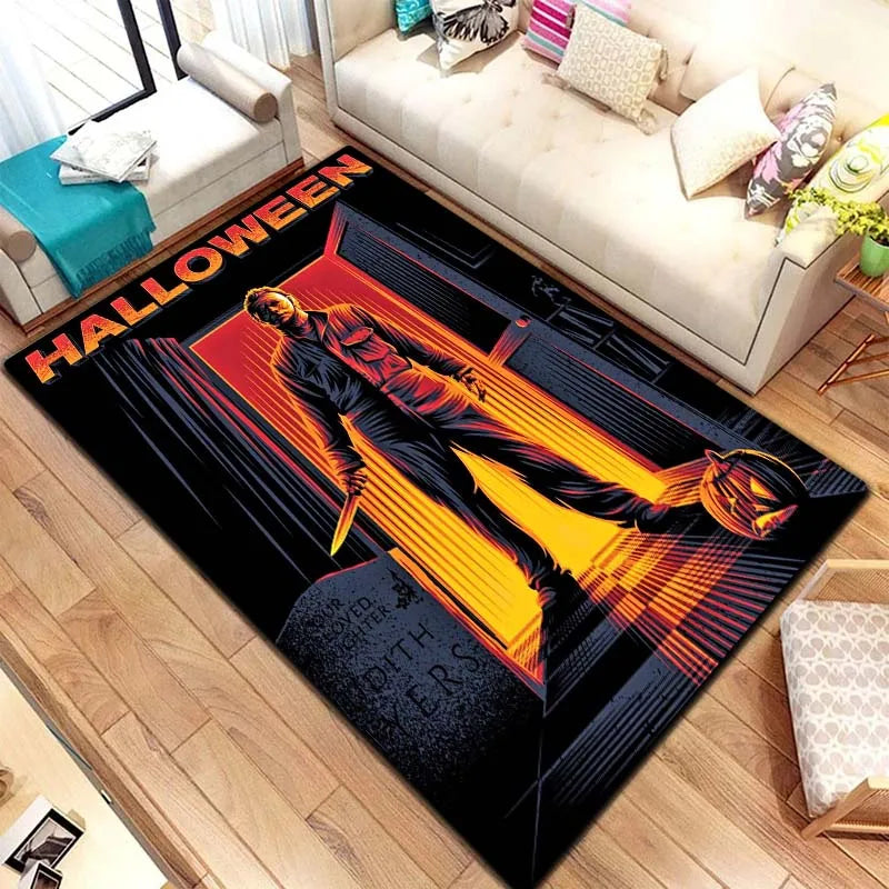 M-Michael Myers Horror Halloween Decorative Warmer Rug Home Living Room Bedroom Carpet Bathroom Kitchen Non Slip Carpet