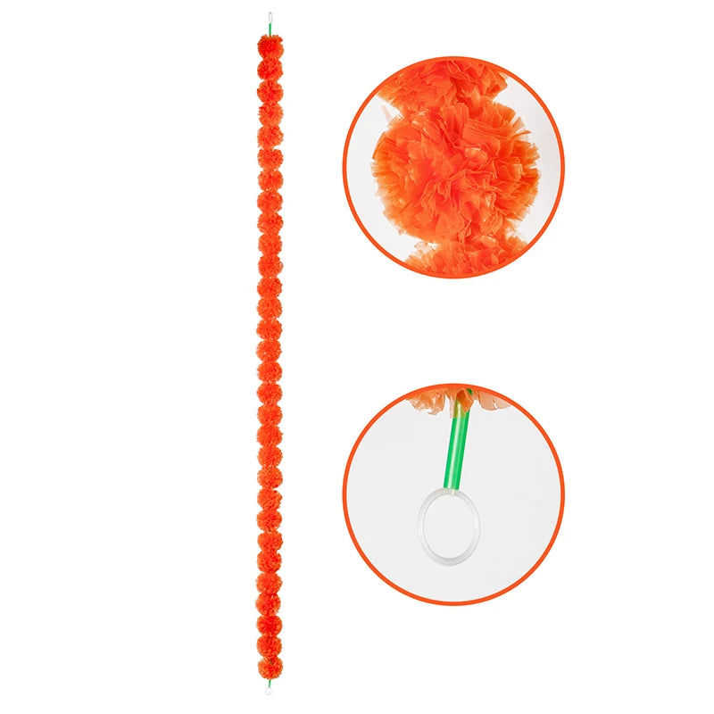 1pc Marigold Flower Artificial Garland For Diwali Pooja Mexican Party Fiesta Day Of The Dead Decoration Indian Wedding Supply