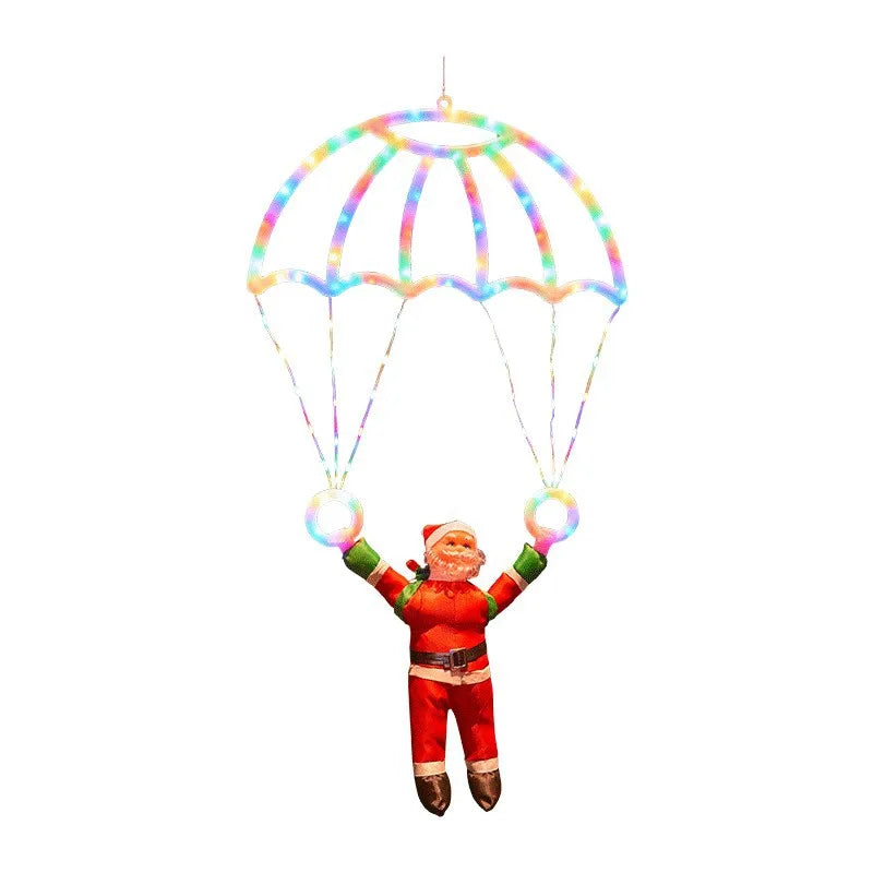 Christmas, Santa Claus, Parachute, Leather Thread, Lantern String, Festival Decorative Lights, Window Lights