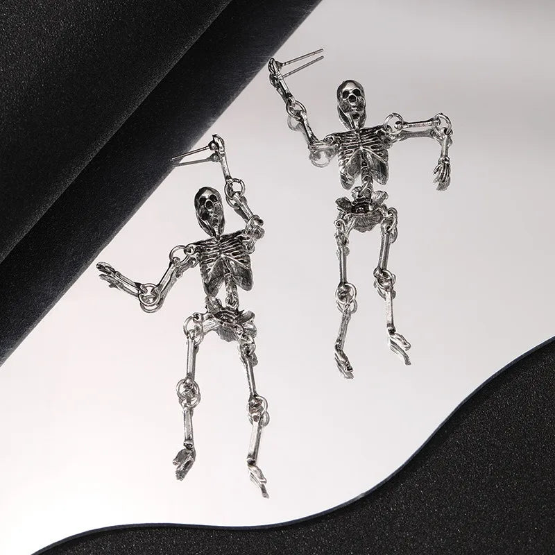 European and American Halloween horror funny personality skeleton frame earrings exaggerated stud earrings wholesale