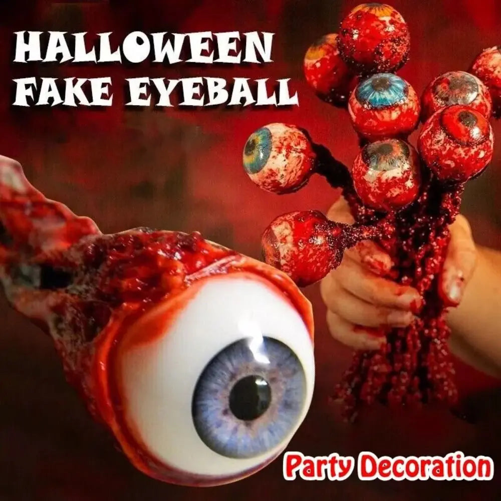 Hot Sale Halloween Latex Fake Eyeballs Horror Scary Bloody Props Fake Eye Eyeball Halloween Party Decoration Bloody Eyeballs