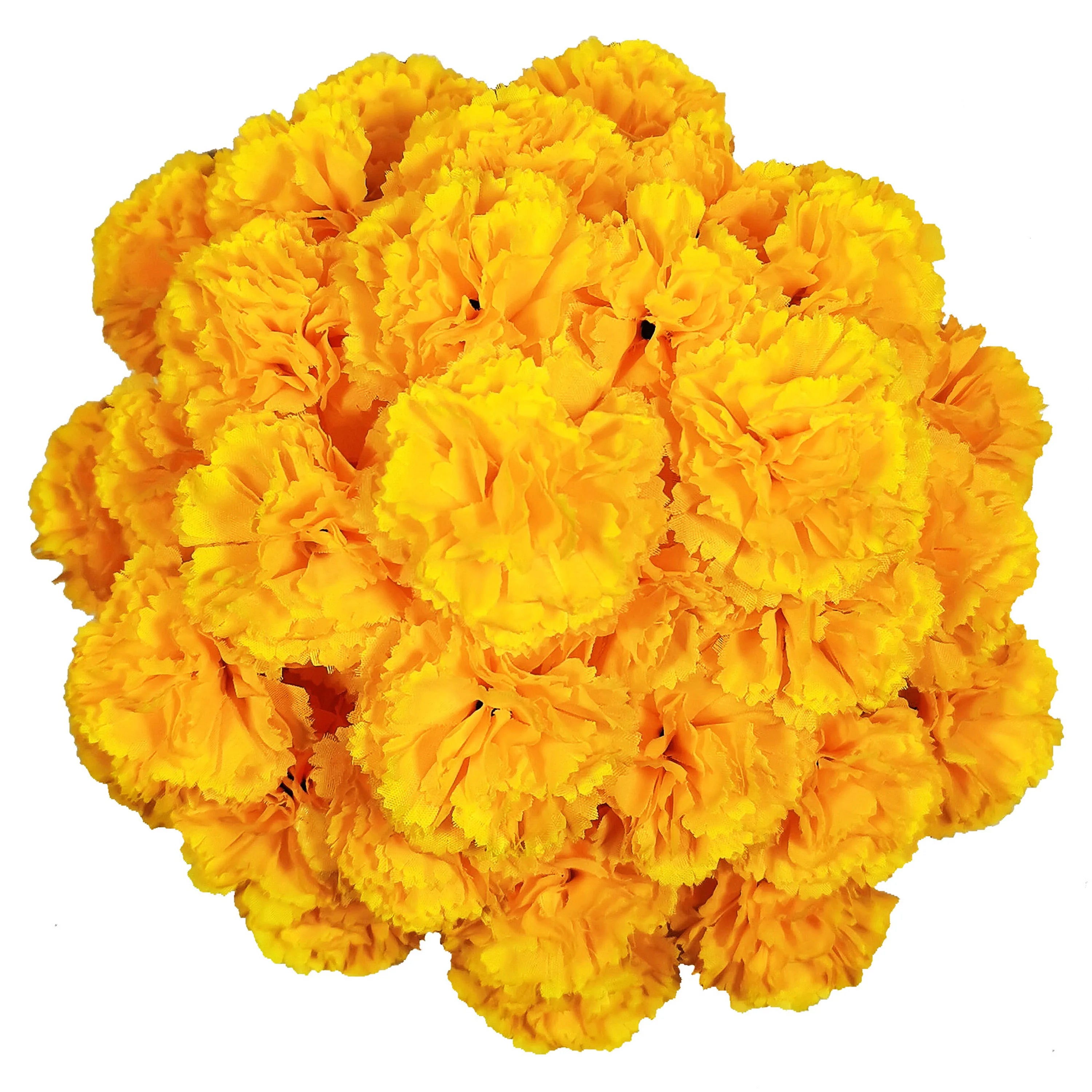 Marigold Flower Heads Bulk, Silk Mexican Flowers for Diwali Home Decor Wedding Party Decoration Halloween Decor for Indian Pooja