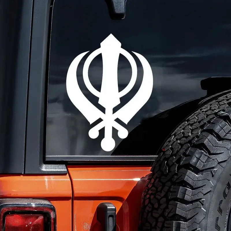 Personality Of The Sikh Symbol Vinyl Die Cut Bumper Car Stickers For Truck Bike Scooter Motorbike Cycling Bicycle Wall Universal