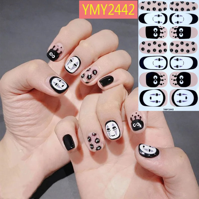 Baking Free Halloween Nail Stickers Full Sticker Fashion Nail Art Jewelry  Pumpkin Ghost Wholesale Applique Nail Sticker