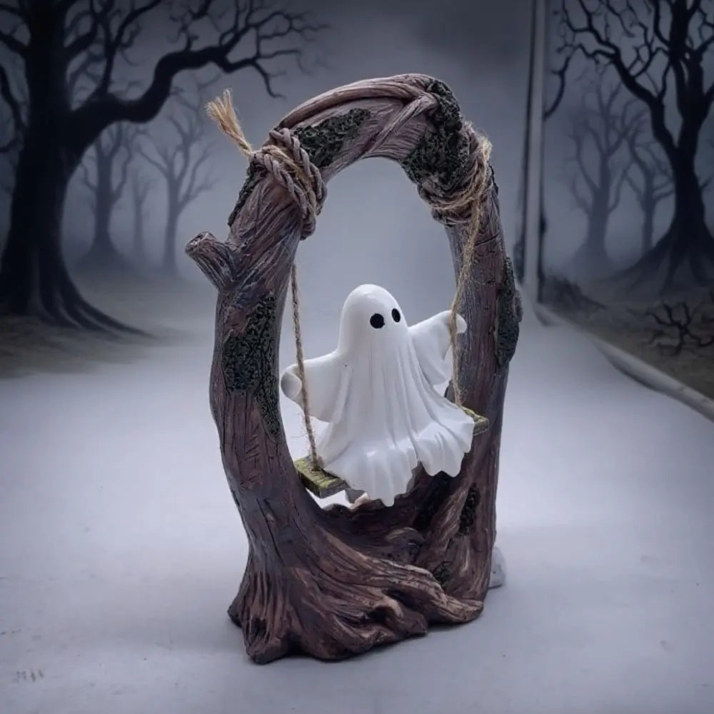 Halloween Themed Halloween Swing Ghost Ornament Handicraft Model Spooky Ghosts Decor Statue Collectible