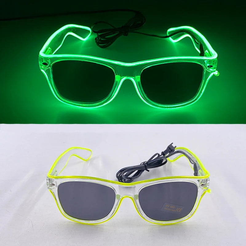 Funny Light Up Glasses Luminous LED Mosaic Glasses Men Women Halloween Party Supplies Glowing Glasses Neon Gafas Prpos