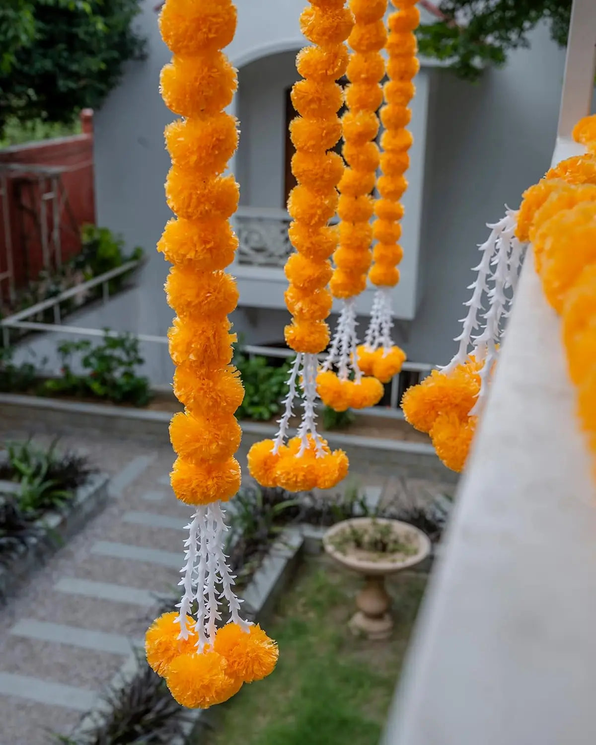 5-50pcs Marigold Flower Garlands Artificial Flower Garland for Indian Décor,Pooja, Diwali, Fiesta Day of The Dead, Mexican Party