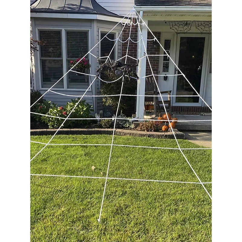 Halloween Decoration Outdoor Triangle Spider Web, Indoor Cleaning Home Yard Party Haunted House Garden Lawn Decorations