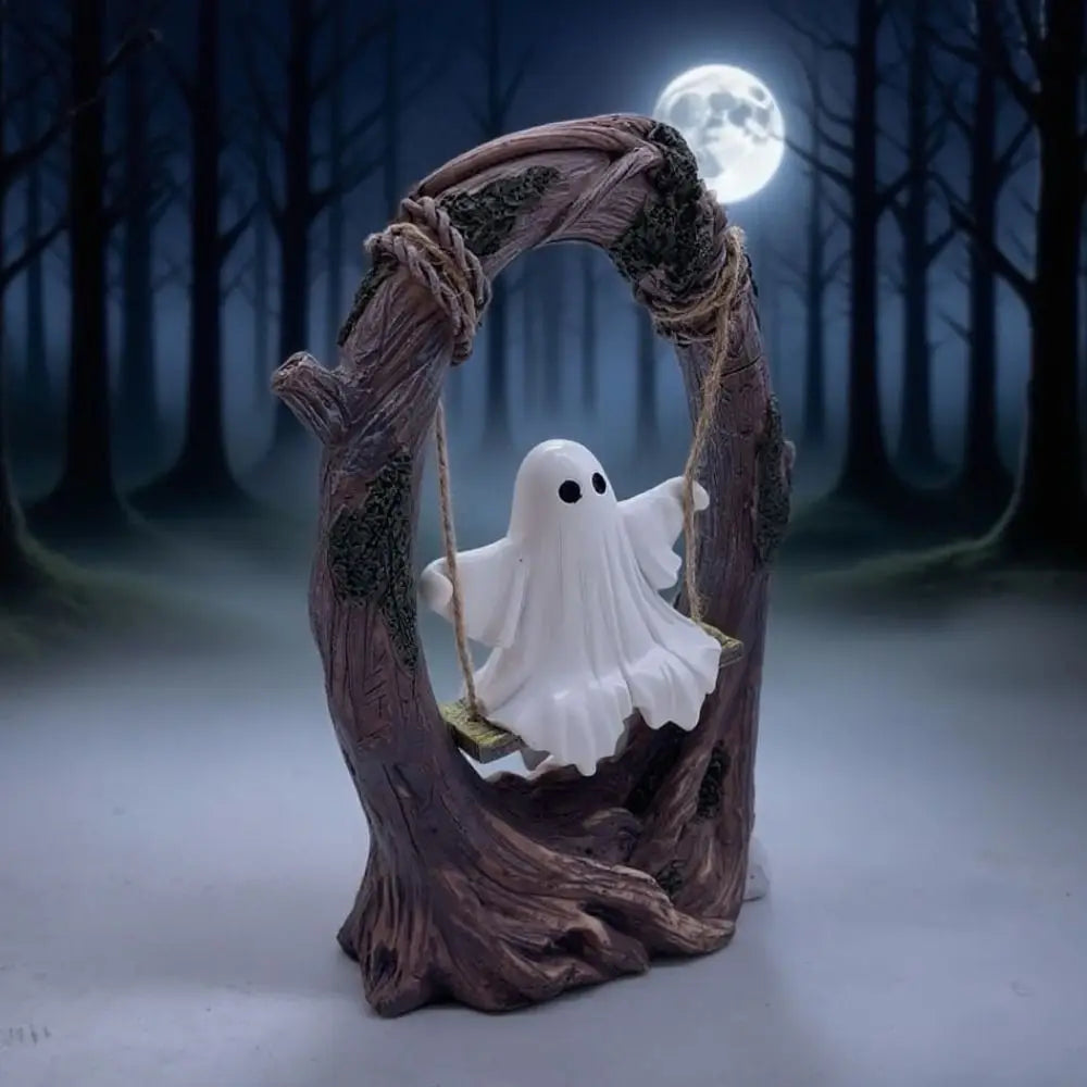 Halloween Themed Halloween Swing Ghost Ornament Handicraft Statue Spooky Ghosts Decor Model Collectible