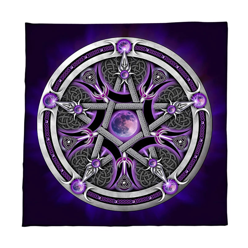 Purple Moon Star Tarot Card Tablecloth Divination Altar Cloth For Witch Wiccan Home Decor Astrology Oracle Card Pad Tarot Mat