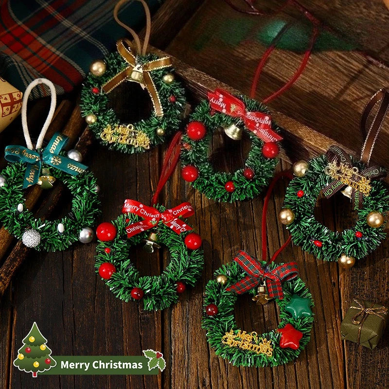 Christmas decoration car ornaments bells, Christmas tree decorations, atmosphere window layout, pendant mini wreaths