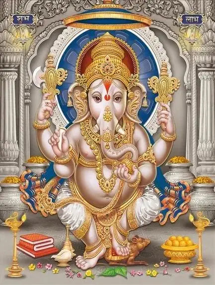 God Ganesha Canvas Wall Art God Series Religious Temple Print for Living Room Decor