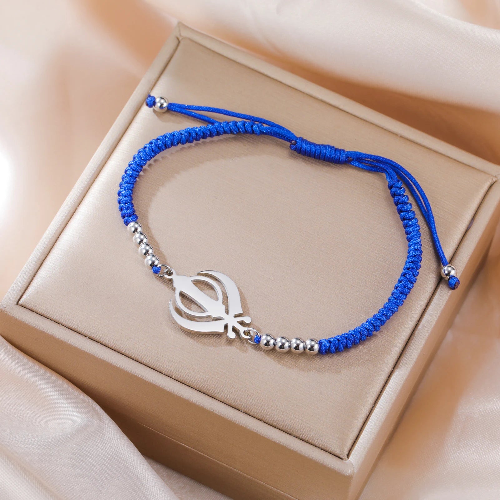 Lucktune Khanda Sikh Faith Bracelet for Women Men Stainless Steel Vintage Indian Sword Lucky Bracelet Spiritual Jewelry Gift