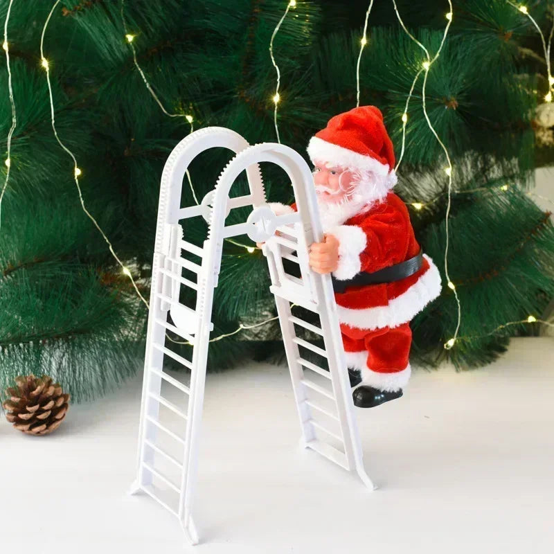 Christmas Decoration Electric Ladder Santa Claus Climbing Beads Santa Claus Children's Gift Mall Christmas Tree Decoration