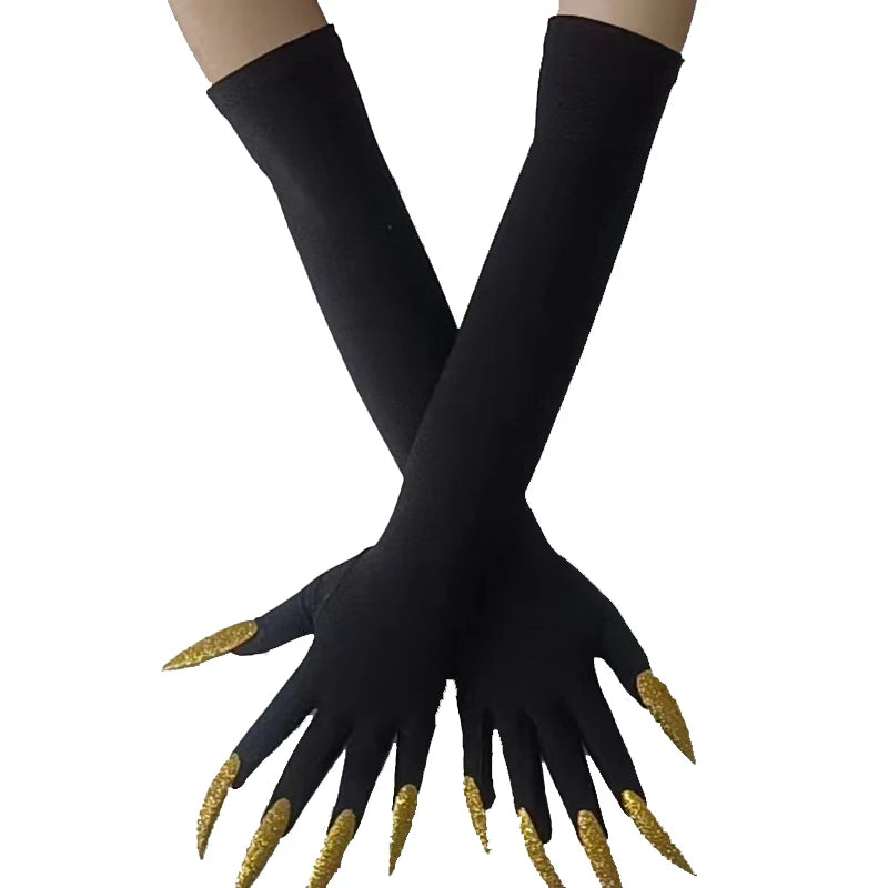 Cool Halloween gloves long ghost claw dress up gloves fashionable red long nails Cosplay Halloween funny gloves A529