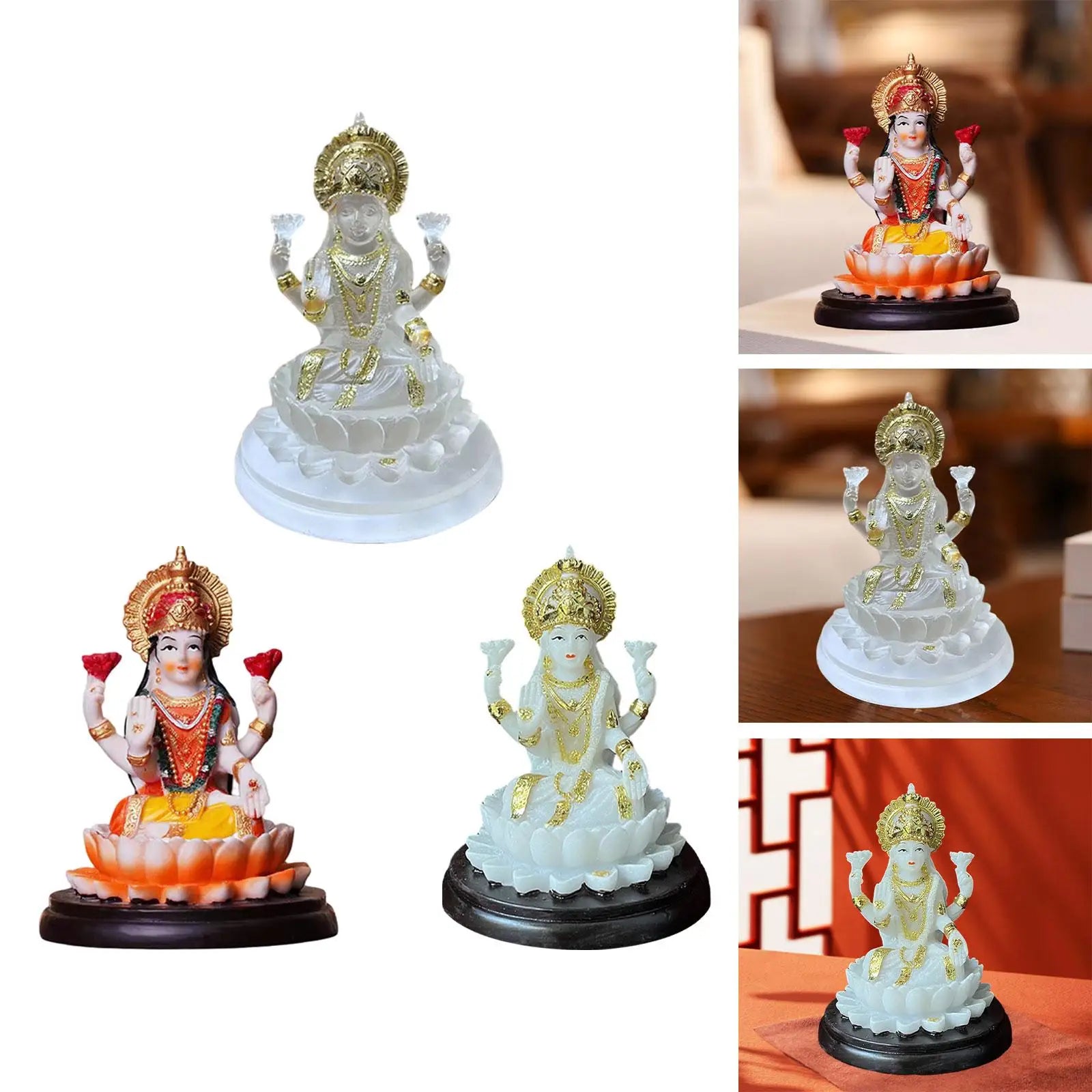 Hindu Goddess Mata Laxmi Tabletop Decoration Tall for Fairy Garden Easily Clean