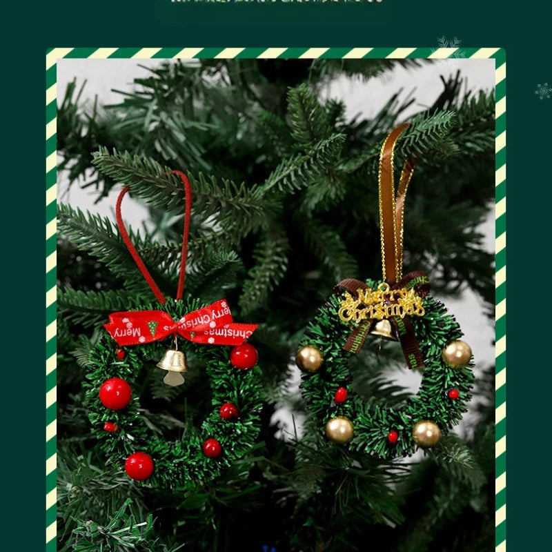 Christmas decoration car ornaments bells, Christmas tree decorations, atmosphere window layout, pendant mini wreaths