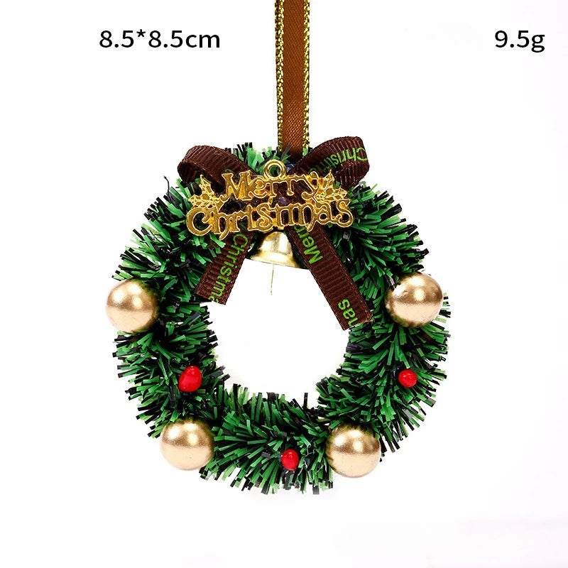 Christmas decoration car ornaments bells, Christmas tree decorations, atmosphere window layout, pendant mini wreaths