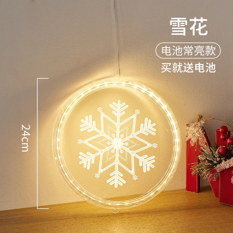 Christmas Transparent Luminous Night Lights, Festive Scene Atmosphere Decoration and Hanging Ornament Store