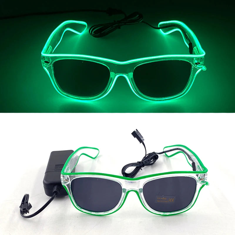 Funny Light Up Glasses Luminous LED Mosaic Glasses Men Women Halloween Party Supplies Glowing Glasses Neon Gafas Prpos