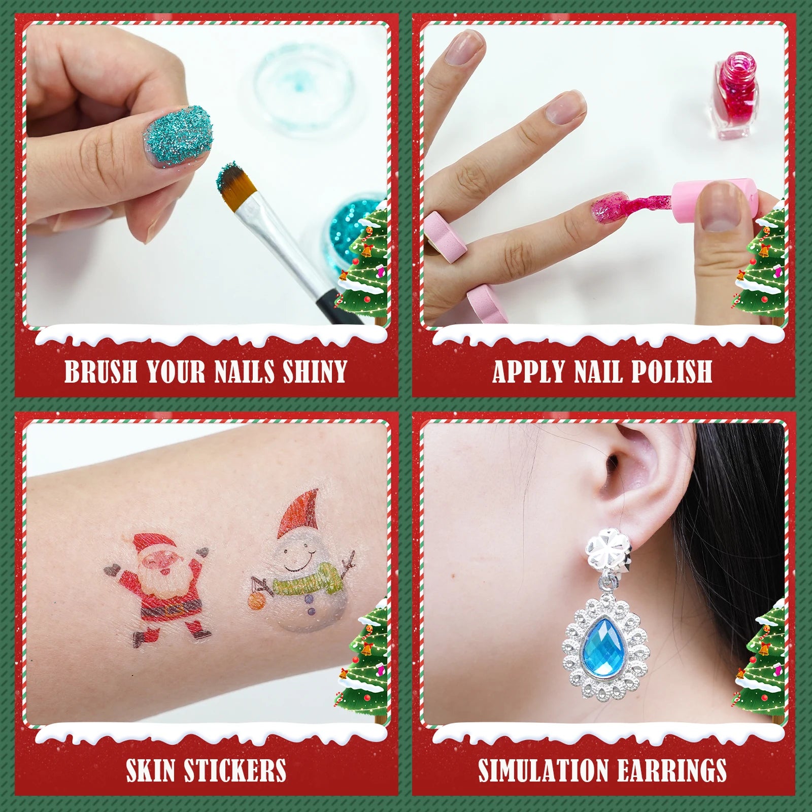 Christmas Diy Makeup And Armor Set For Children, Cosmetics, Beads, Hairpins, Necklaces, Jewelry, Cartoon Toys, Gifts