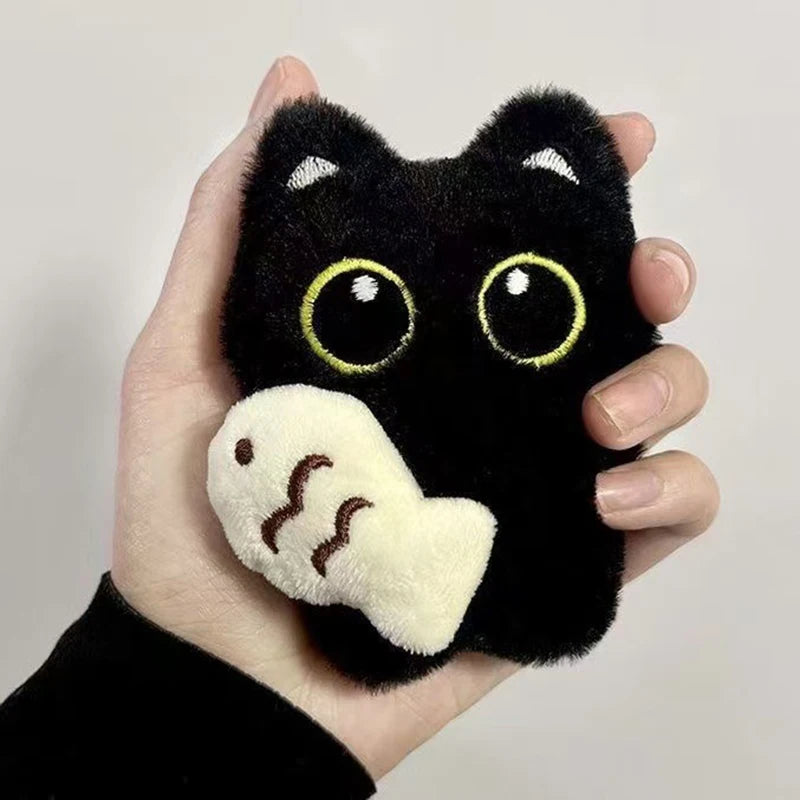 Cute Keychain Kawaii Black Cat Keychain Plush Cats Toy Backpack Hanging Pendant Decoration Keyring Halloween Ghost Theme Gifts