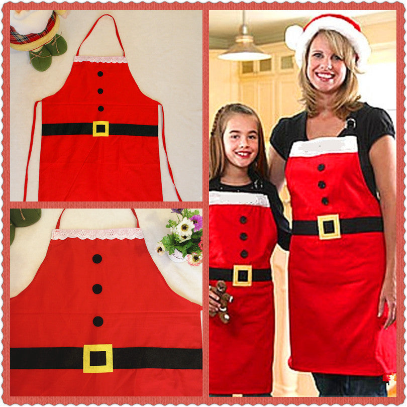 Red Merry Christmas Apron Christmas Apron For Girls & Women