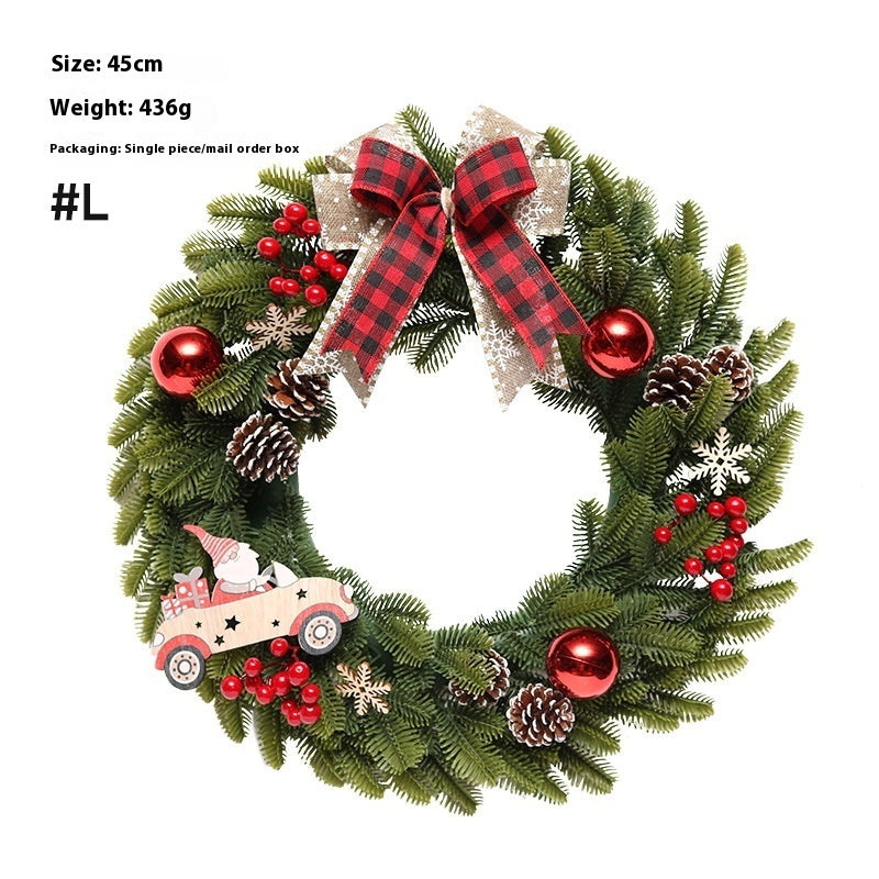 Christmas Decoration Upside Down Christmas Tree Horn Rattan Christmas Wreath
